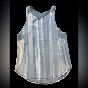 Lululemon Athletica Blue and Cream Striped Tank Top